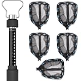 Floating Fishing Net 5-Pack Christmas Bundle – 3-in-1 Folding Landing Nets with Built-in Scale & Ruler, Rubber-Coated Nets for Kayak, Fly, Bass, Trout, Salmon, Steelhead, Catch & Release