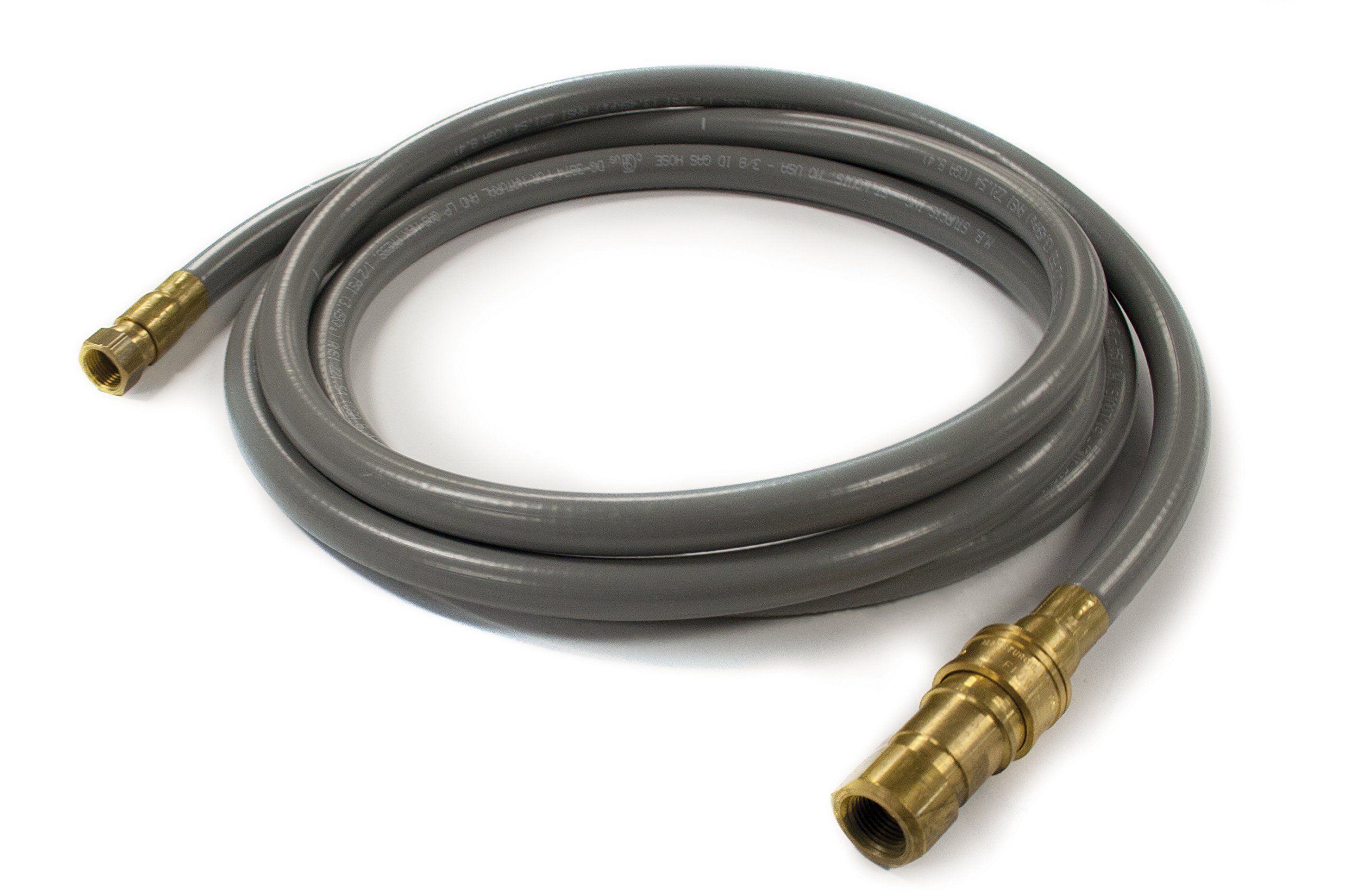 GrillPro 82110 10-Foot Quick Disconnect Natural Gas Hose, Black