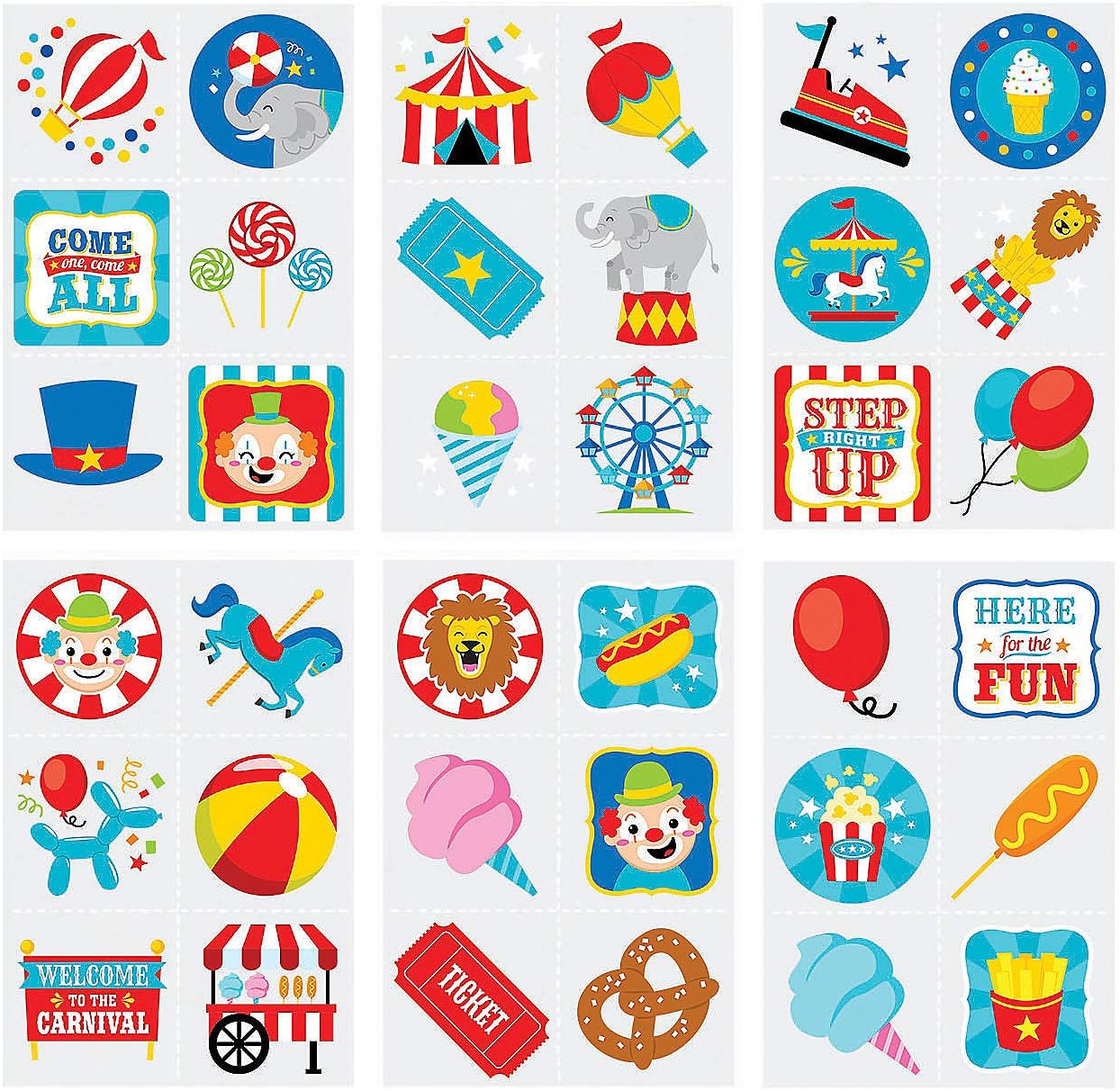 Bulk Carnival Temporary Tattoo Assortment - Apparel Accessories - 360 Pieces