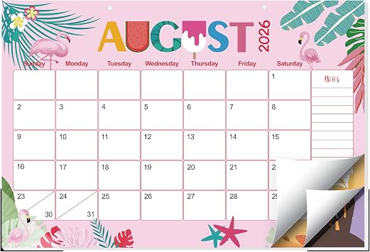 Guasslee Desk Calendar 2026-2027, 19-Month School Year Calendar, 2026 Jun. - 2027 Dec, 17"x11.5" Large Monthly Desk Planner with Corner Protectors, Ample Blocks & Notes for Home Office