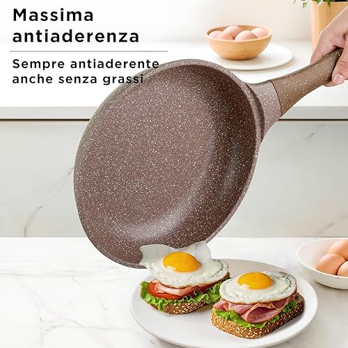 Miniatura 3 de Juego de ollas y sartenes para cocinar antiadherentes, juego de utensilios de cocina de aluminio con tapas de vidrio, cafetera y herramientas