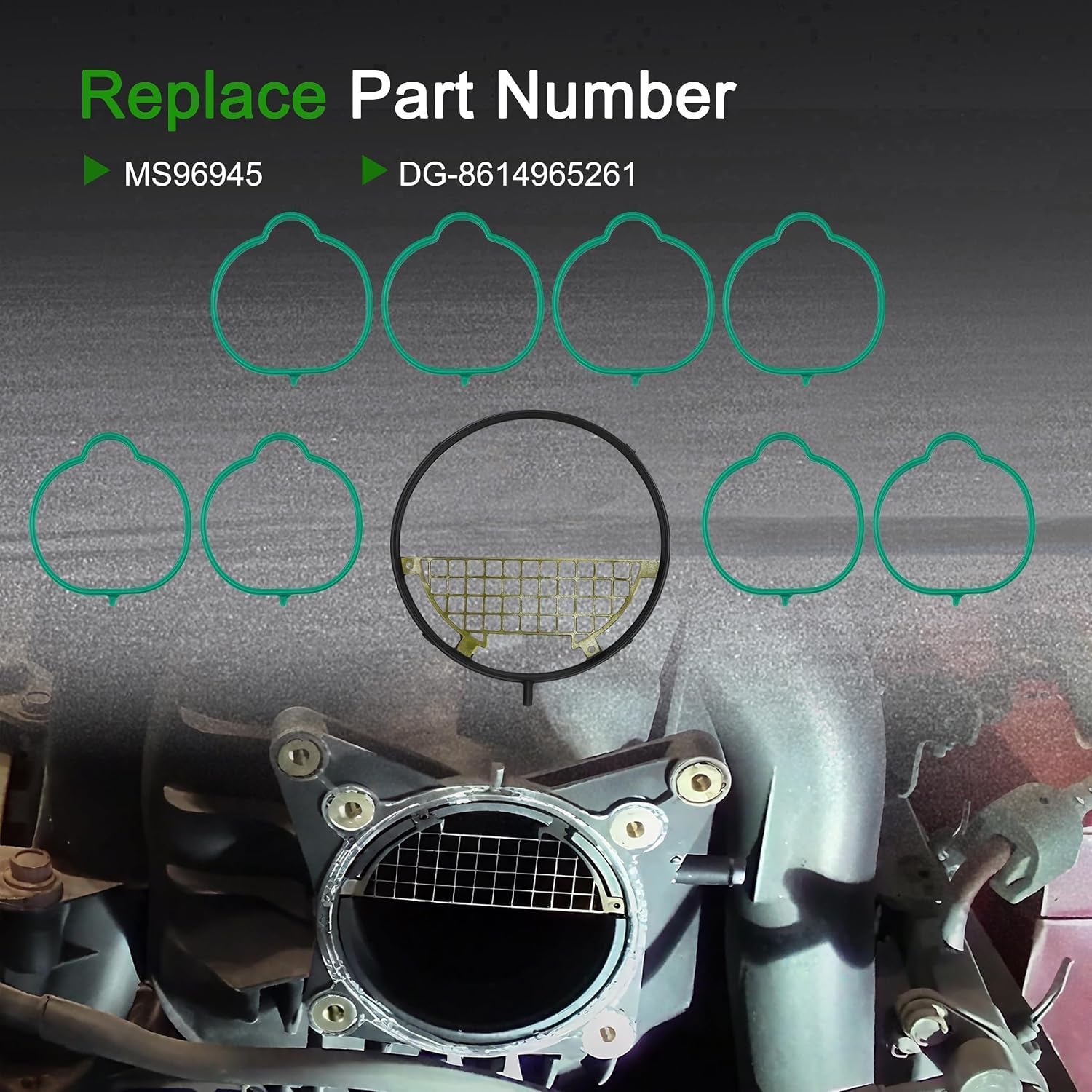 MS96945 Intake Manifold Gasket Set Fit for Nissan Infiniti Vehicle 2005-2017 Armada NV2500 NV3500 Pathfinder Titan 5.6L for 2004-2010 QX56 5.6L Replaces DG-8614965261