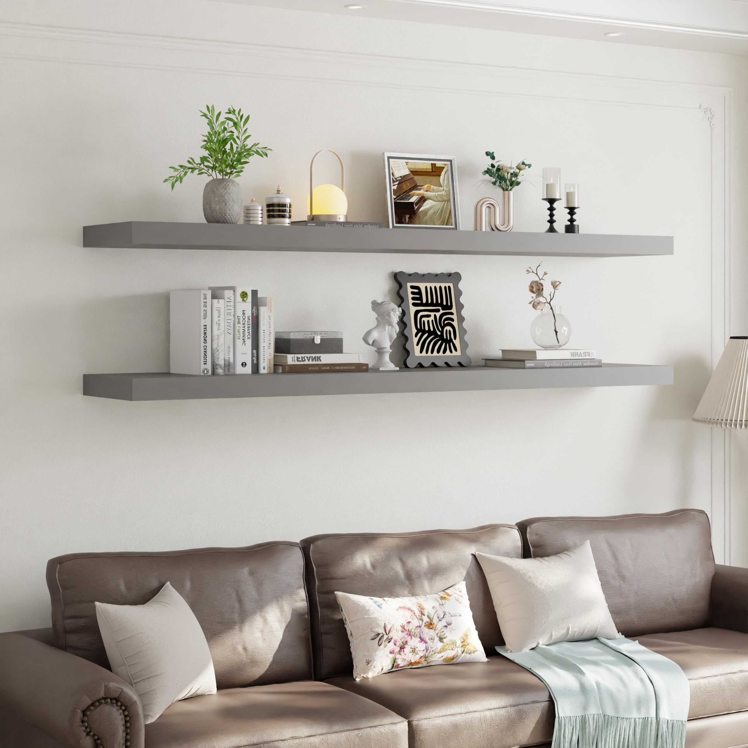Photo 1 of ***PARTIAL SET - PRICE ADJUSTED***ONOTETUT 60 Inch Solid Wood Floating Shelves (Set of 2)