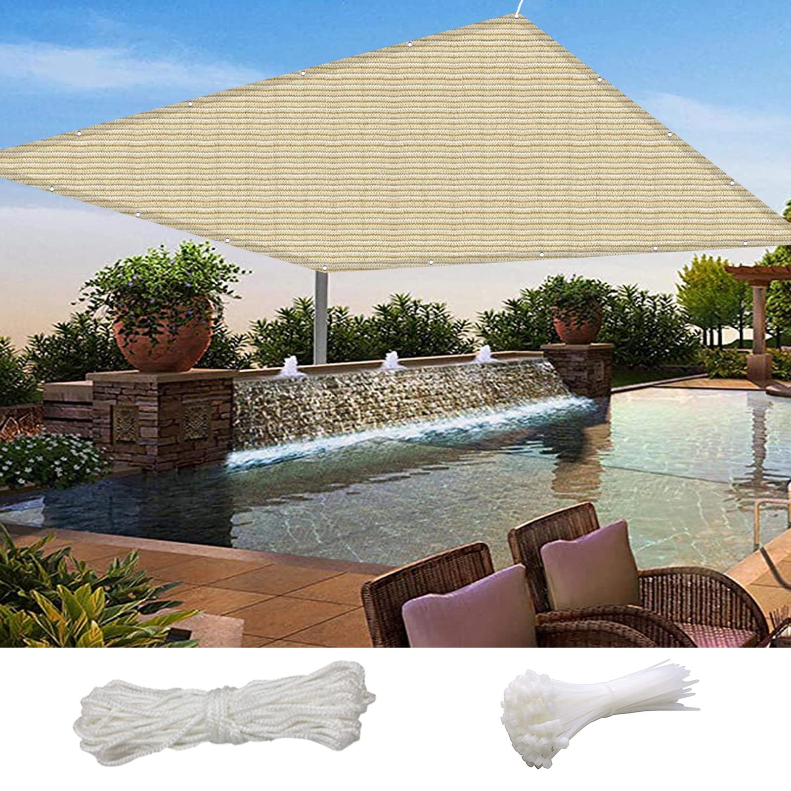 Velas toldos para proteger plantas del sol de verano en huertos