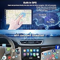 Vista 4 de CUSP 9 pulgadas HD Android coche estéreo Radio universal doble DIN con GPS inalámbrico Apple Carplay y Android Auto coche in-Dash Navegación