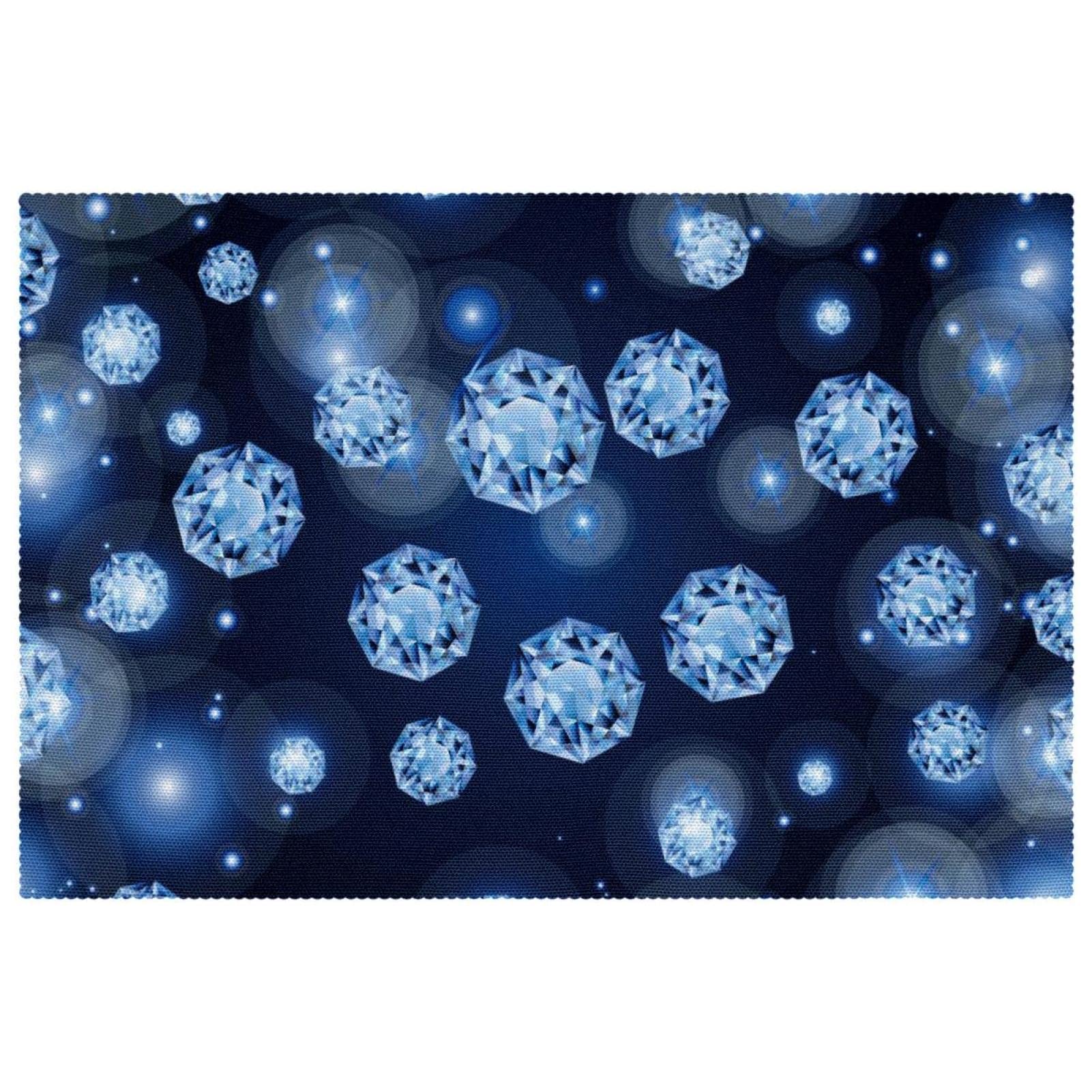 Sets de table bleu clair avec strass (lot de 6) 30x45 cm antidérapants