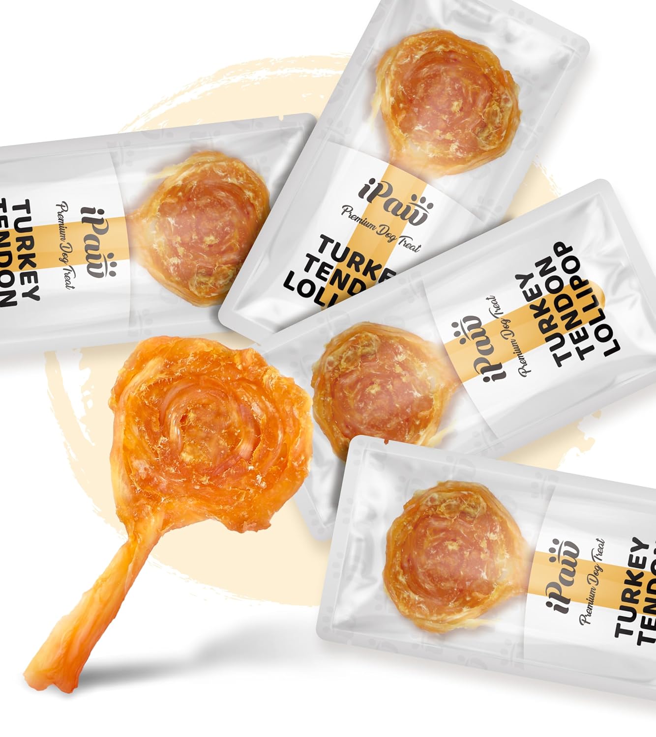 iPaw Turkey Tendon for Dogs Ingredient Sourced from USA Hypoallergenic All Natural Human Grade Puppy Chew Dog Treats