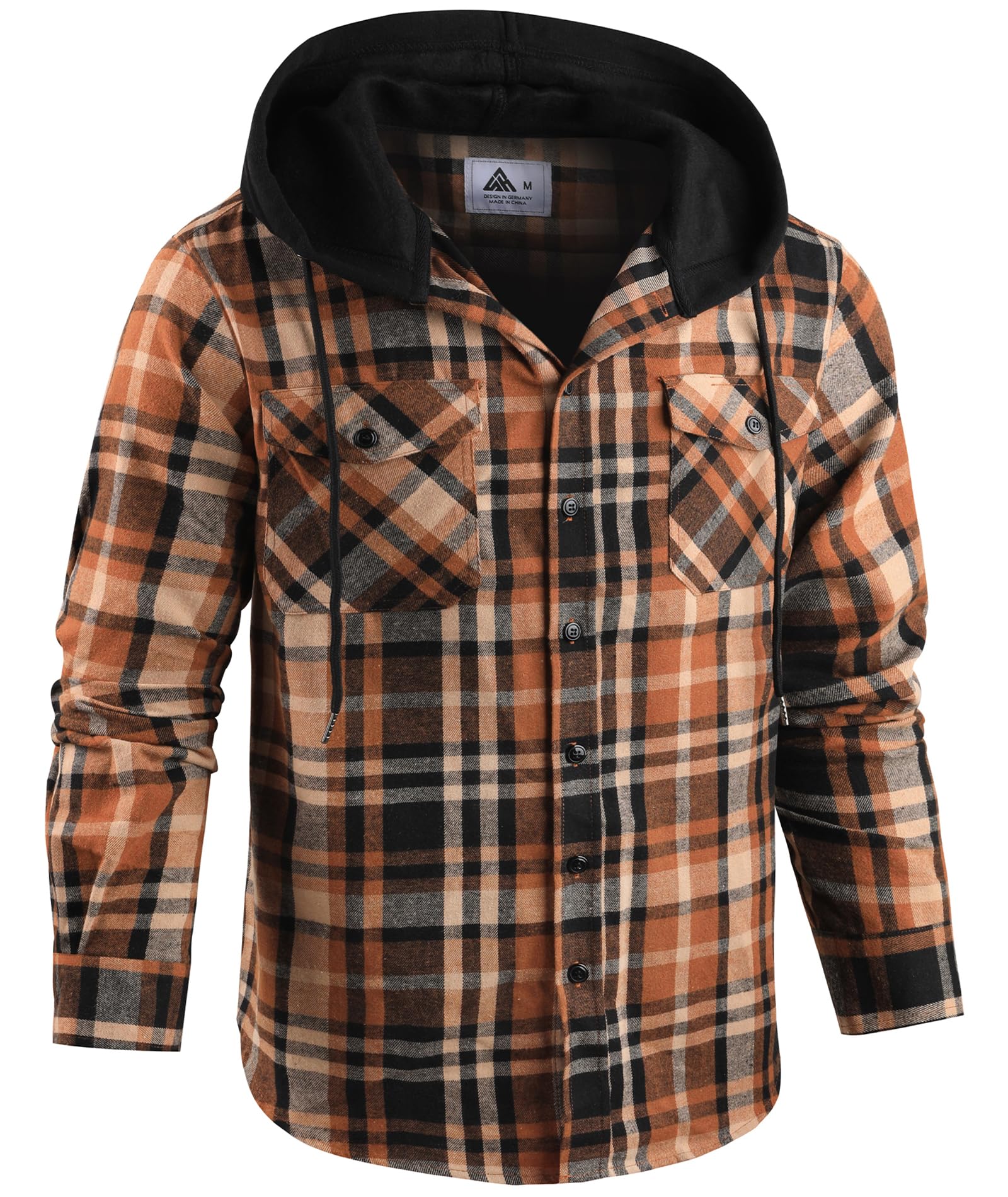 SwissWell Camicia Uomo Flanella Felpe Uomo Camicia a Quadri Manica Lunga Casual Camicia con Cappuccio M-3XL
