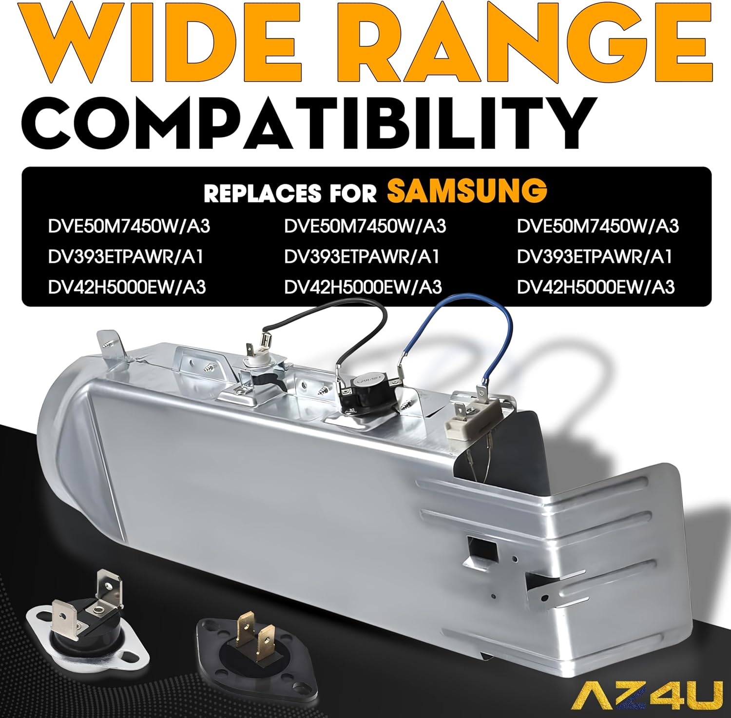 Dryer Heating Element Assembly Replaces For Samsung DVE50M7450W/A3 DV393ETPAWR/A1 DV42H5000EW/A3 DV48H7400EW/A2 DV363EWBEUF/A1 DV42H5200EW/A3 DV448AEW/XAA DV361EWBEWR/A3 DV42H5200EF/A3 DV419AEW/XAA