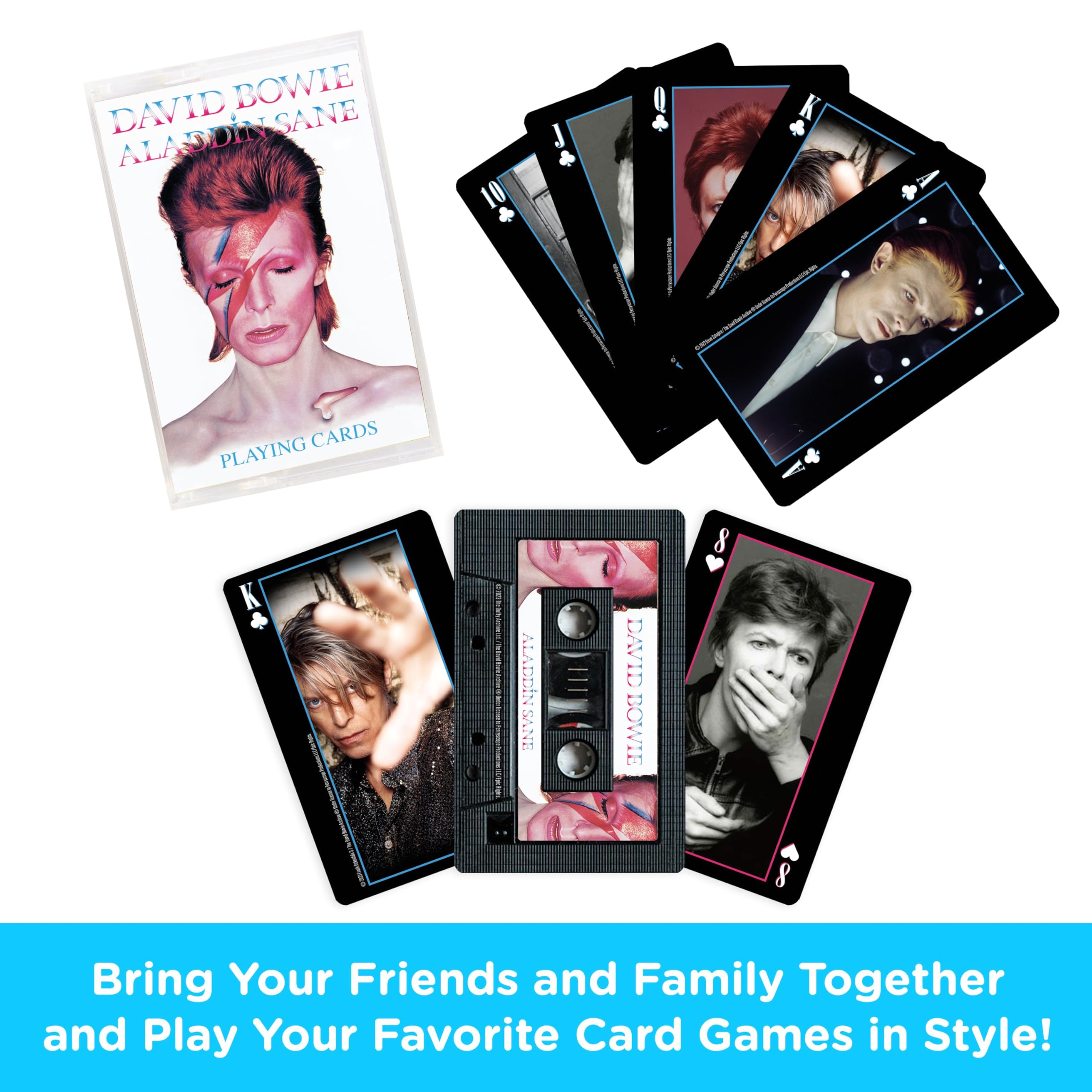 AQUARIUS David Bowie Cassette Premium Playing Cards -David Bowie Themed Deck of Cards for Your Favorite Card Games - Image 2