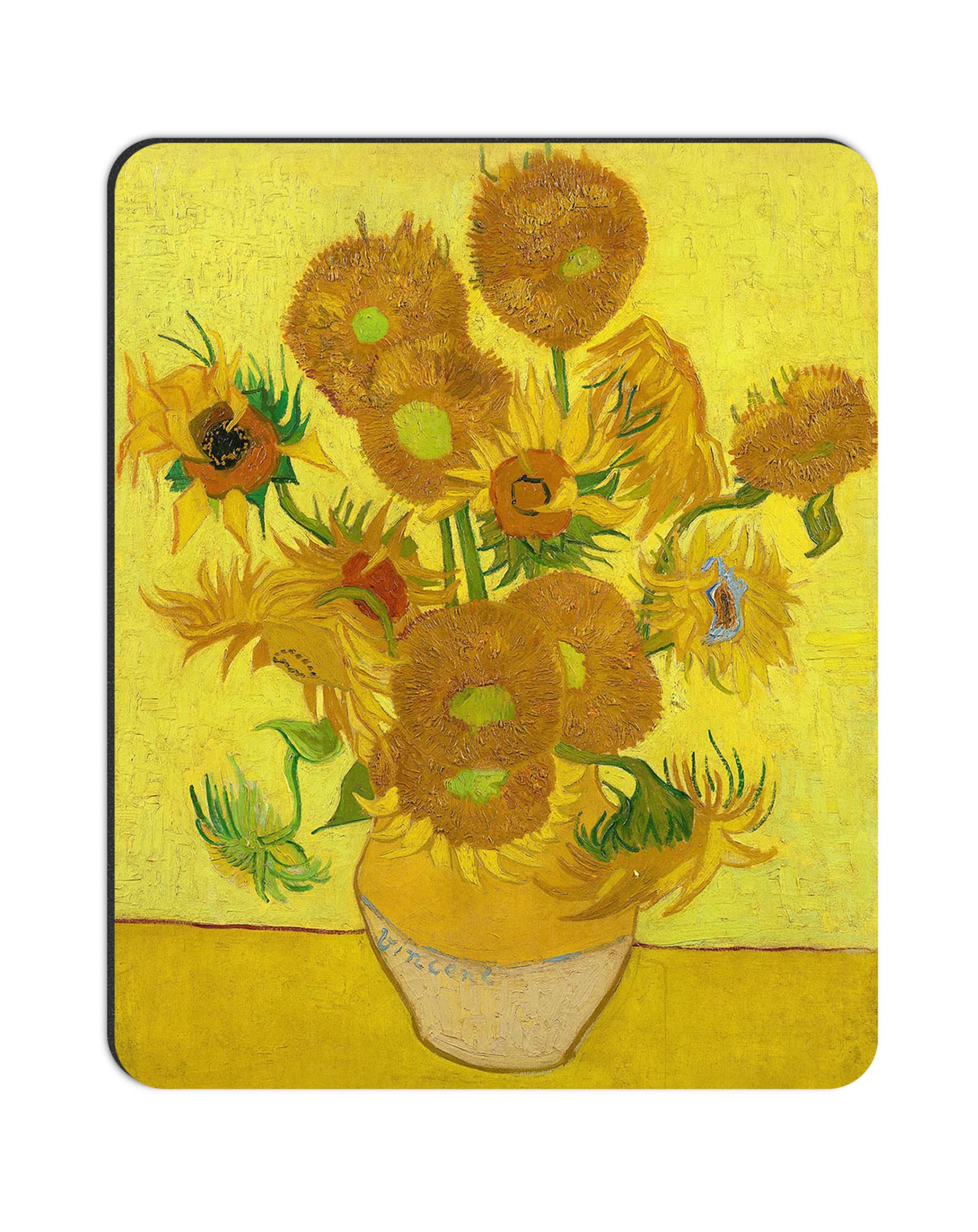 Dynippy Upgraded Mouse Pad [56% Larger] MousePads Non-Slip Rubber Base Mousepad Rectangular Mouse Mat for Desktop Computer Laptop Gaming Office & Home 11.8x9.8x0.12 inches - Van Gogh Sunflowers