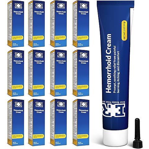 Ever Ready First Aid Hemorrhoidal Pain Relief Ointment - Fast Acting Treatment for Itch, Swelling, and Maximum Strength Pain Relief, 2 oz (57g) Per Tube - 12 Pack