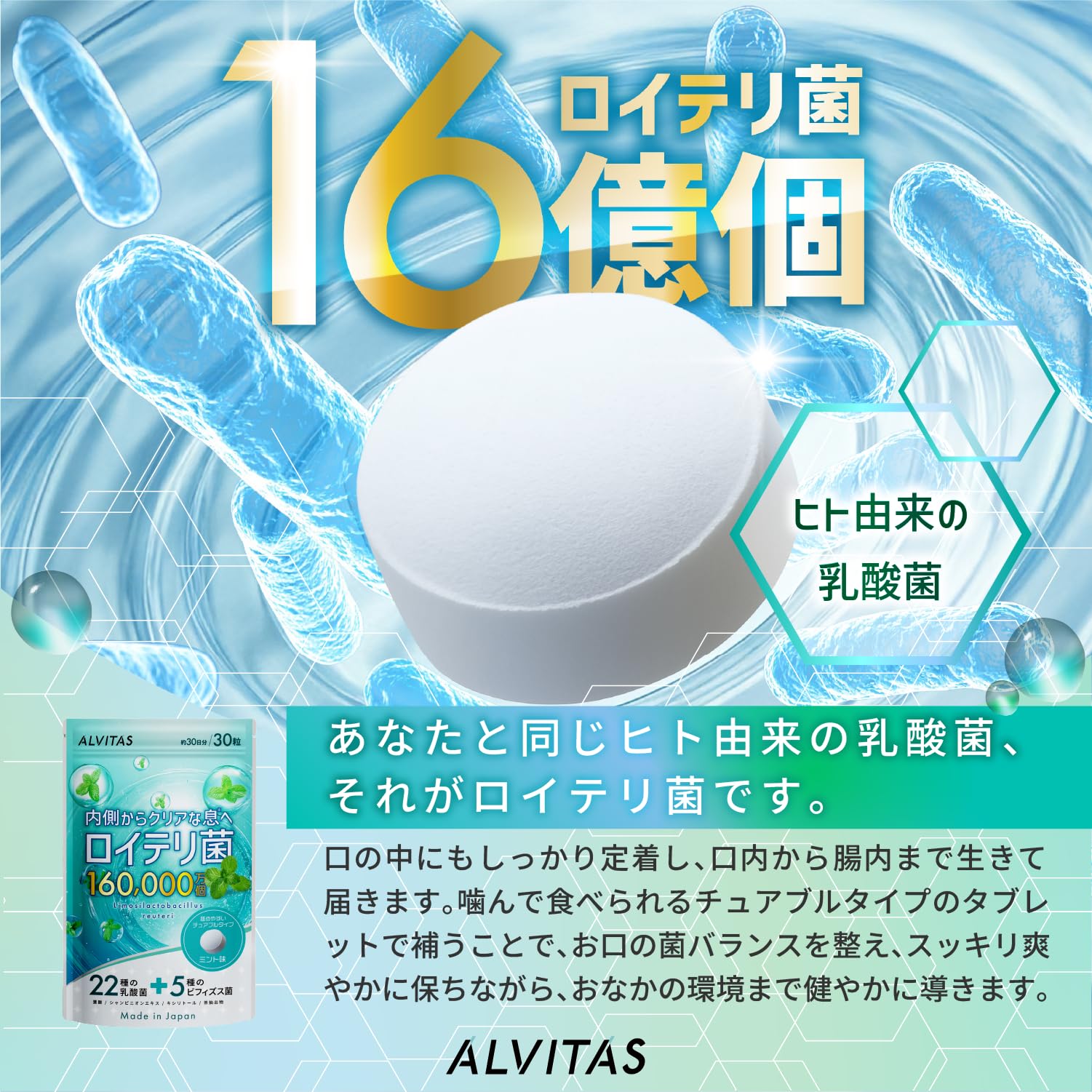 Amazon.co.jp: 【高濃度 ロイテリ菌 480億個 x 22種の乳酸菌】生きた