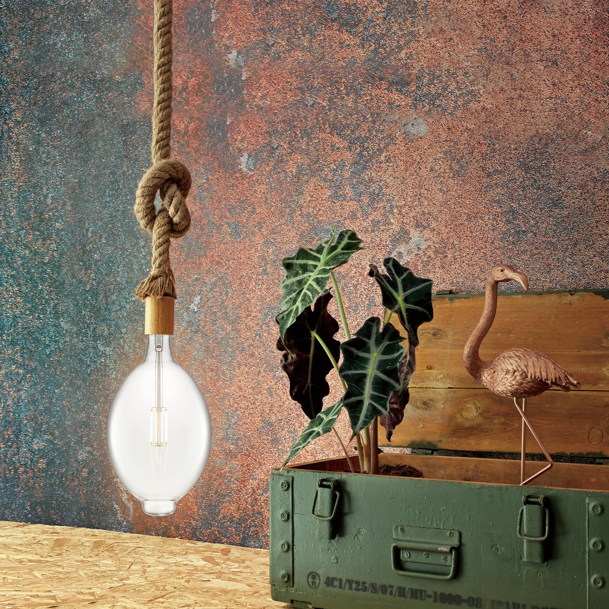 Home Sweet Home Edison Vintage E27 | LED-Filament-Leuchtmittel Carbon | G180 Oval LED-Lampe | Klar | Dimmbar | 4W 440lm 3000K | warmweißes Licht | für E27-Fassungen