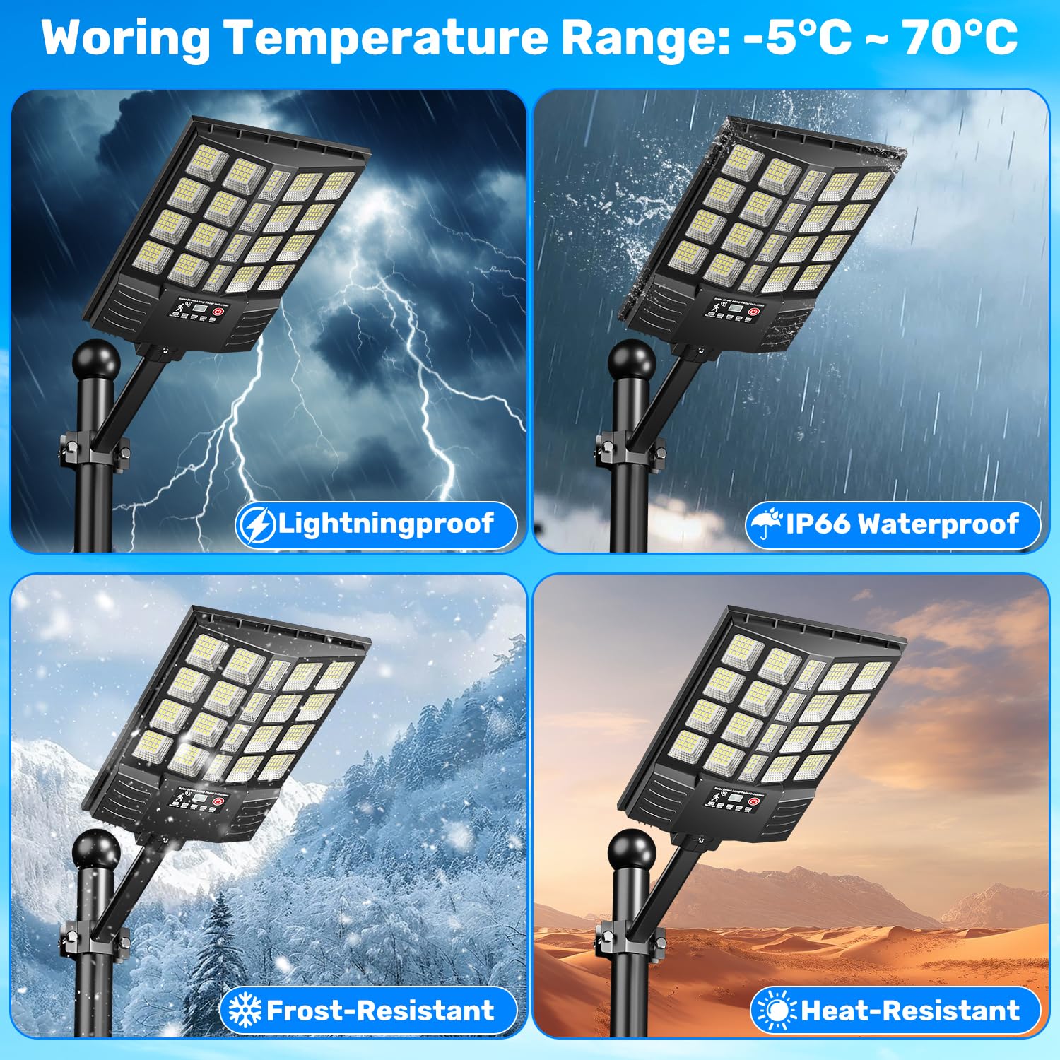 Farolas Solares Exterior, 1000W Focos Solar LED Jardín con Sensor de Movimiento y Control Remoto, IP65 Impermeable Lampara Solar Luz de Seguridad Exterior para Garage Patio, 1 Pack