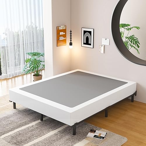 Miniatura 9 de EMODA Marco de cama de tamaño completo de 7 pulgadas para somier y colchón, base de cama de metal con soporte de 9 patas, montaje fácil y sin