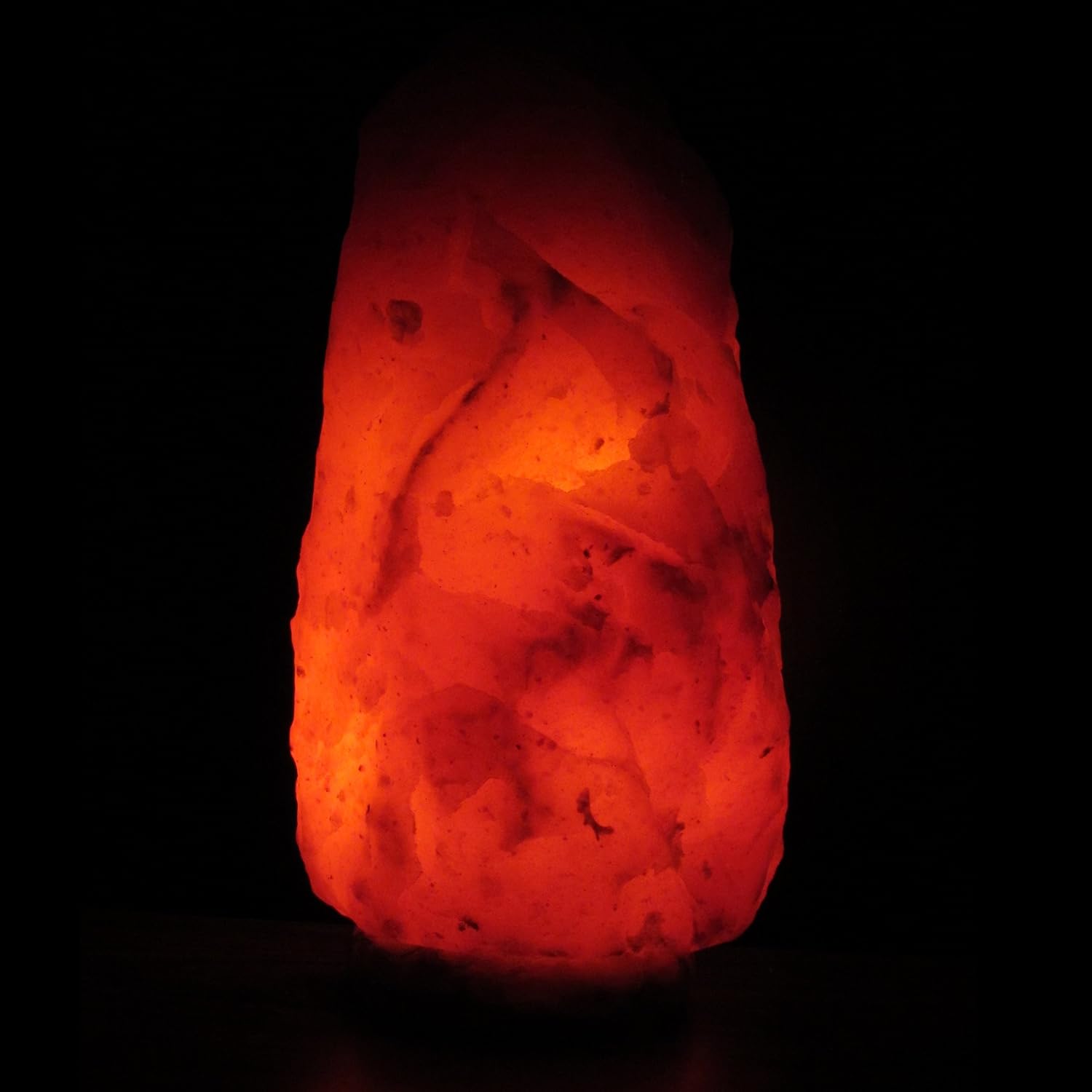 DeluxeComfort Cylinder Himalayan Rock Salt Natural Crystal, 9.5 Inches Tall-Soft Calm Light-Table Lamp, Orange Hue, 9.5", (NSL-AB-95)