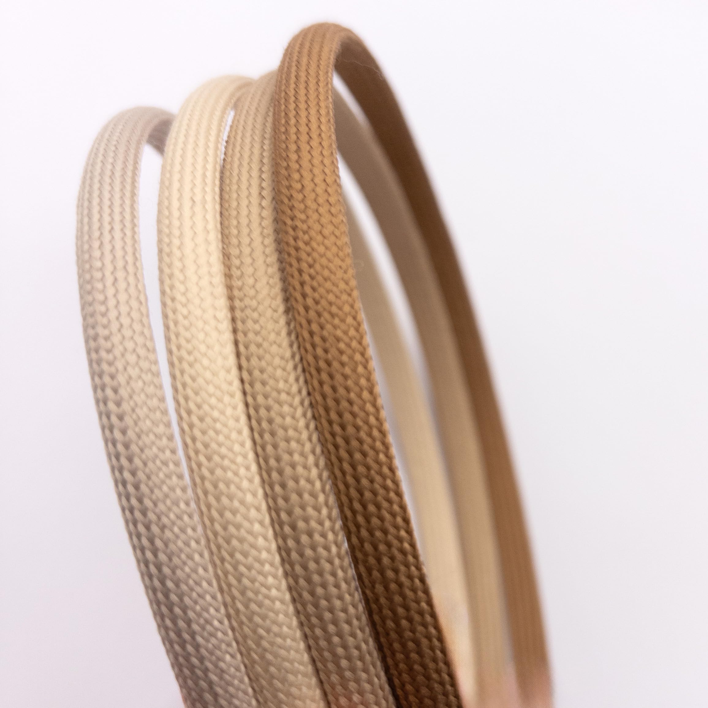 Heliums Thin Headbands - Blonde - 8mm Fabric Covered Plastic Hairbands,4 Count, Skinny Alice Bands, 4 count (Pack of 1) - Image 4