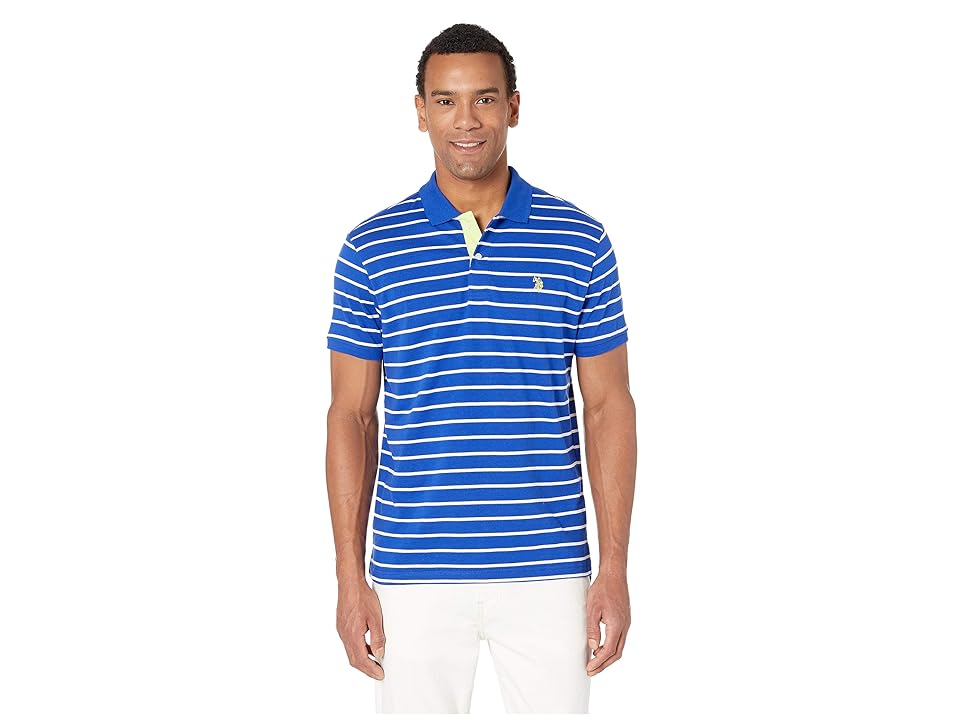 

U.S. POLO ASSN. Slim Fit Fine Stripe Polo (Cobalt Blue) Men's Clothing