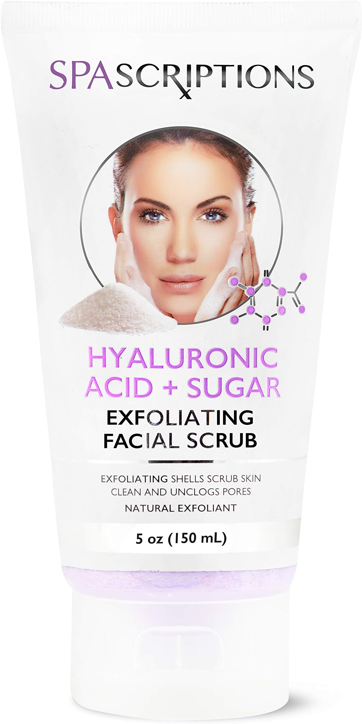 Face Exfoliating Scrub Hyaluronic Acid & Sugar Face Wash - 5 Oz