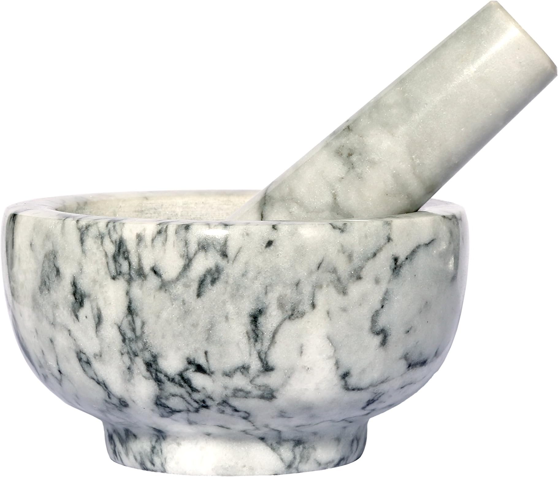 Kota Japan Marble Mortar & Pestle Stone Grinder for Spices, Seasonings, Pastes, Pestos and Guacamole