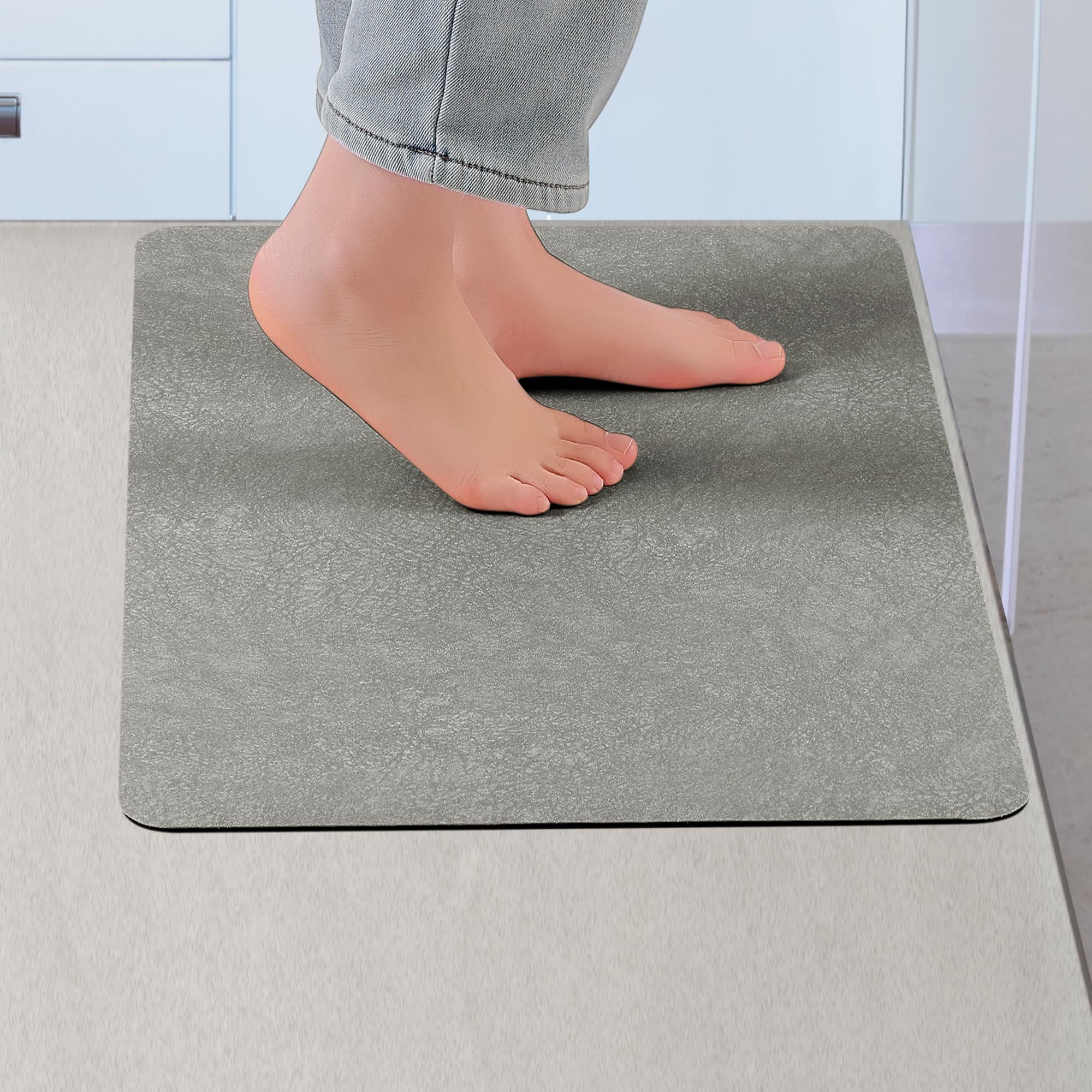 Uxcell 1 Pcs Kitchen Rugs, Cushioned Anti Slip Kitchen Mats, Waterproof Non Slip Rug Grey 18" x 28", 45cm x 70cm - Image 2