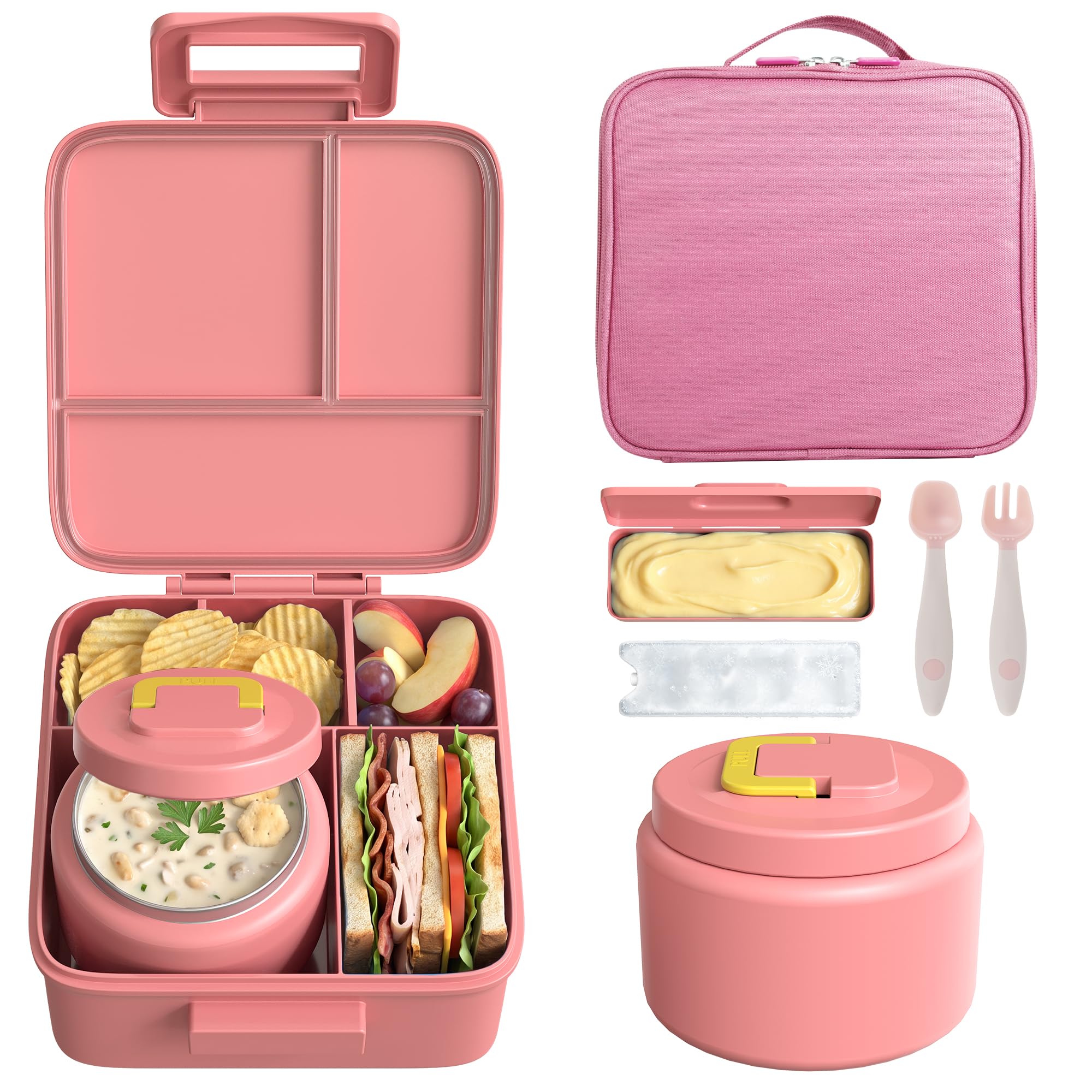 Photo 1 of MAISON HUIS Bento Lunch Box with Thermo, Pink