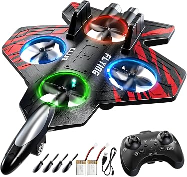 JUKUDAHU Foam Remote Control Airplane for Kids 8-12, 2.4 GHz RC Plane with Colorful Lights, 360  Flips & Stunt Roll, RC Airplane Toy for Boys and Girls Ages 8-16, Gift for Kids and Adults