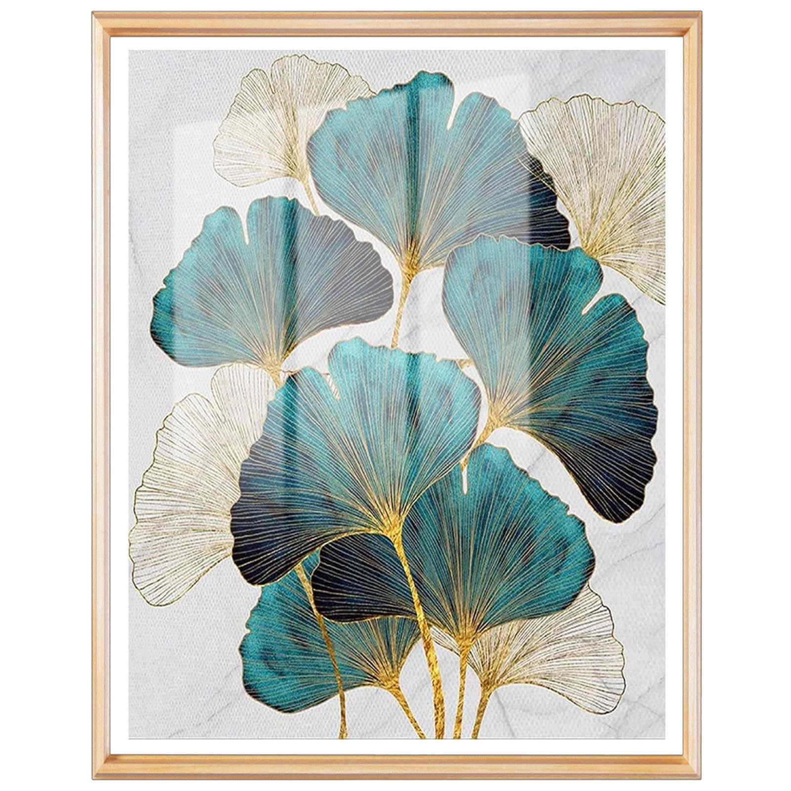 DCIDBEI 40x50cm 5D Pintura Diamante Cuadros DIY Diamond Painting Ginkgo Cuadros Diamantes 5d Flores Mosaico Manualidades Adulto Punto de Cruz Diamante Deco Sala de estar Regalo único