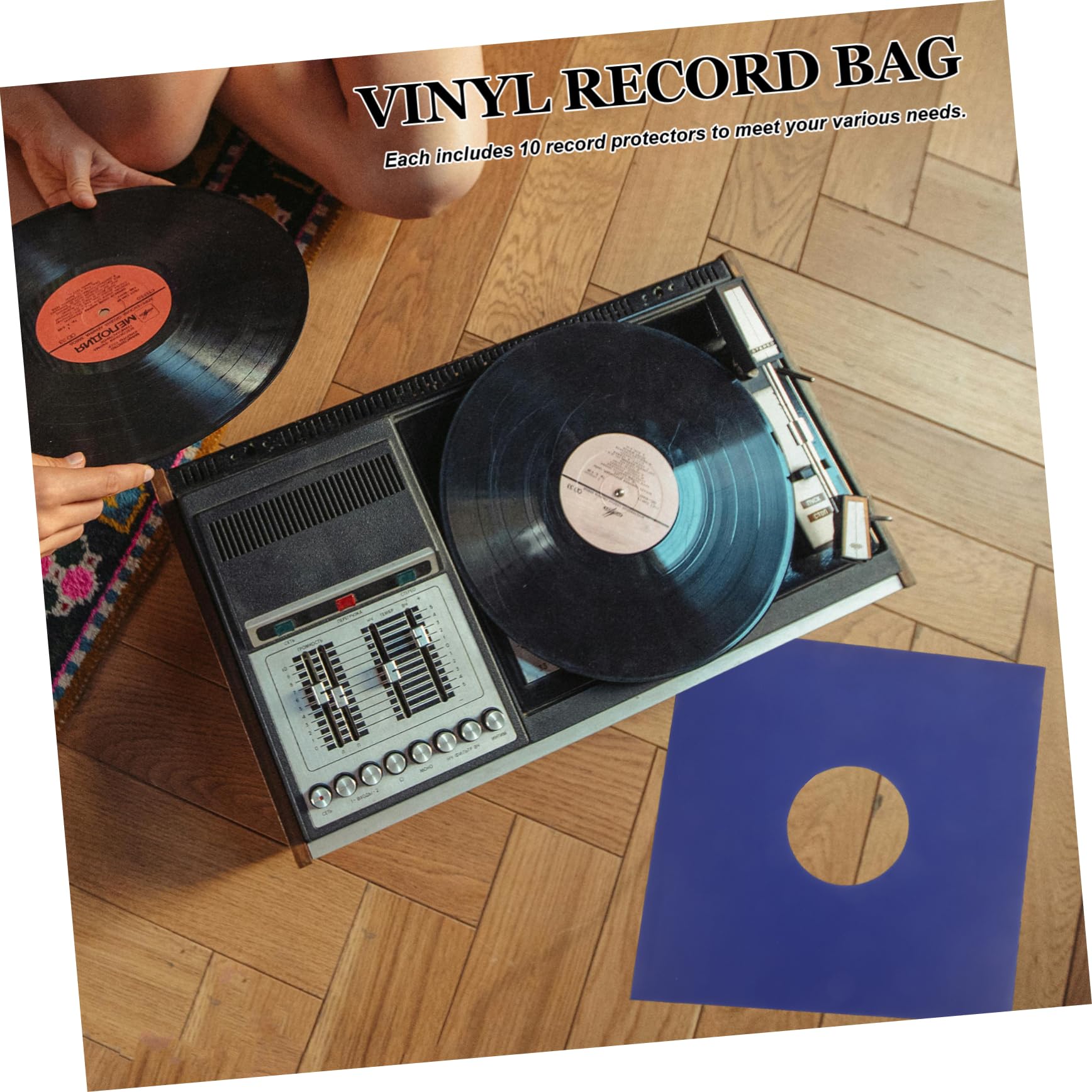 Levemolo Custodia Giacca per Vinile in Carta Kraft Blu da 12 Pollici, Resistente e Non Facile da Strappare, Set da 10 Pezzi per Proteggere Dischi in Vinile e Mantenere Puliti i Tuoi Dischi