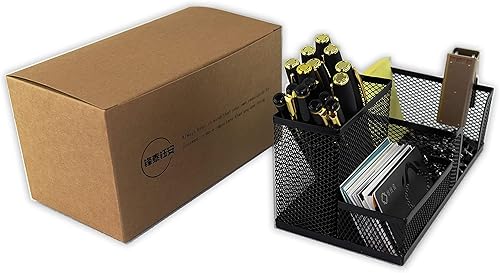 Miniatura 6 de Fengtaiyuan T10, rotación de 360 grados, soporte de malla de alambre de metal negro, organizador de escritorio, caja de almacenamiento de oficina