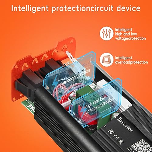 Miniatura 2 de Inversor de corriente para automóvil de 300 W, CC 12 V a 110 V CA, cable inversor de automóvil, camión, RV, cable inversor de 23.62 pulgadas, 4.8 A,