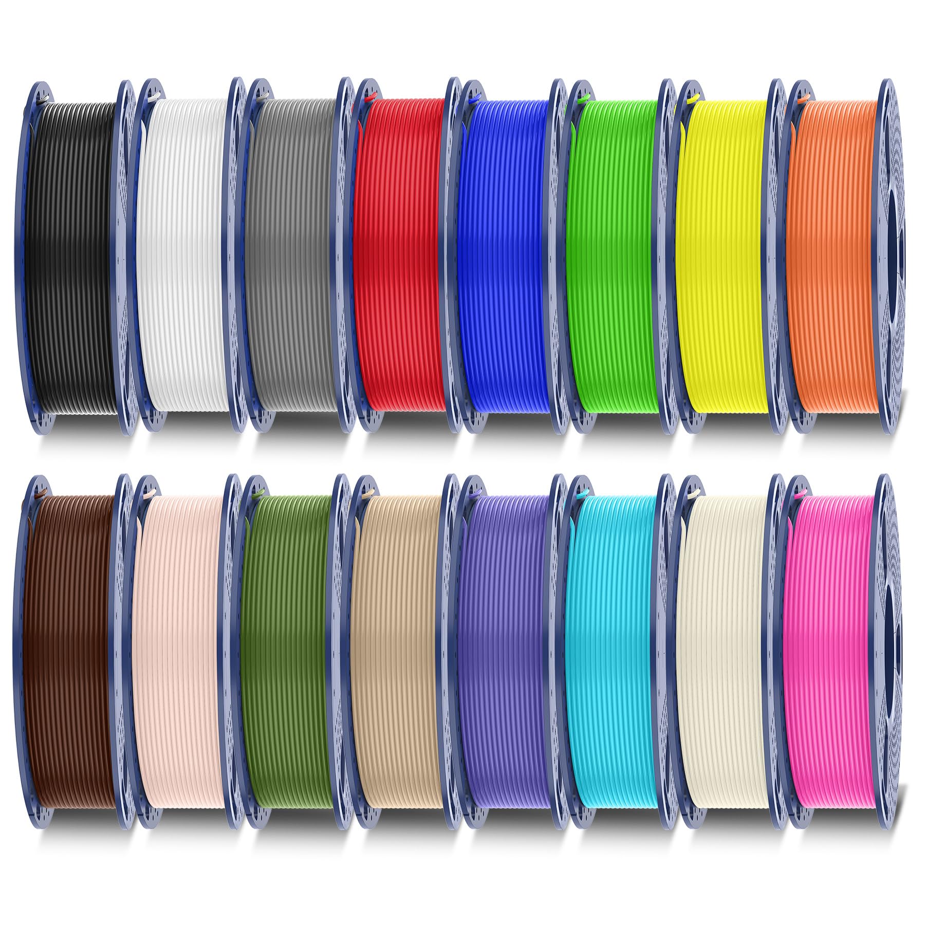 SUNLU 16 Color PETG Filament Bundle Multicolor, PETG 3D Printer Filament 1.75mm, Individually Vacuum Packed, 0.25kg per Spool, 4kg in Total, 16 Pack.16 Regular Solid Color.-image-10
