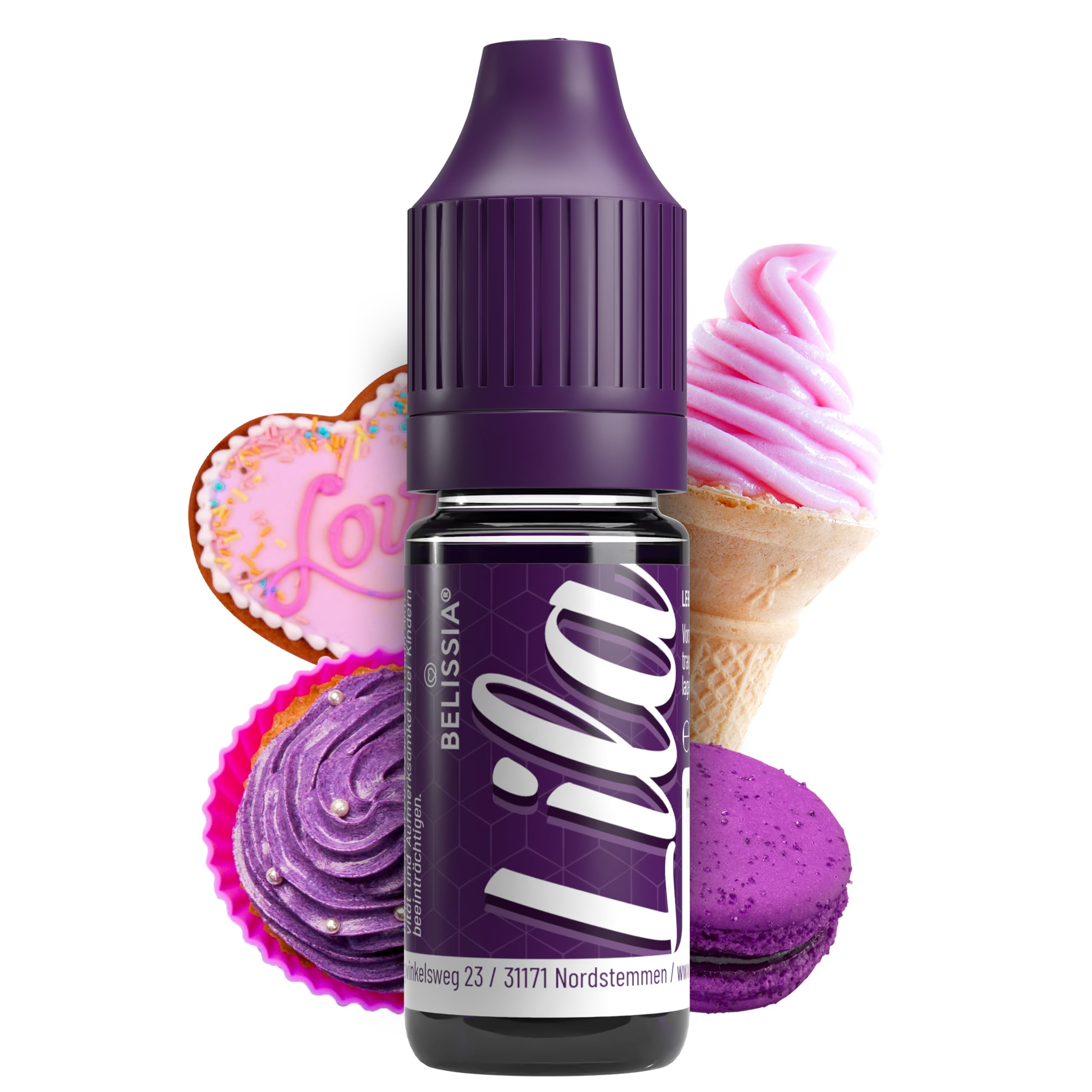 Belissia food colouring purple - 10ml liquid & highly concentrated - food-safe food colouring for baking, cooking, fondant & DIY - vegan, strong colouring, neutral taste