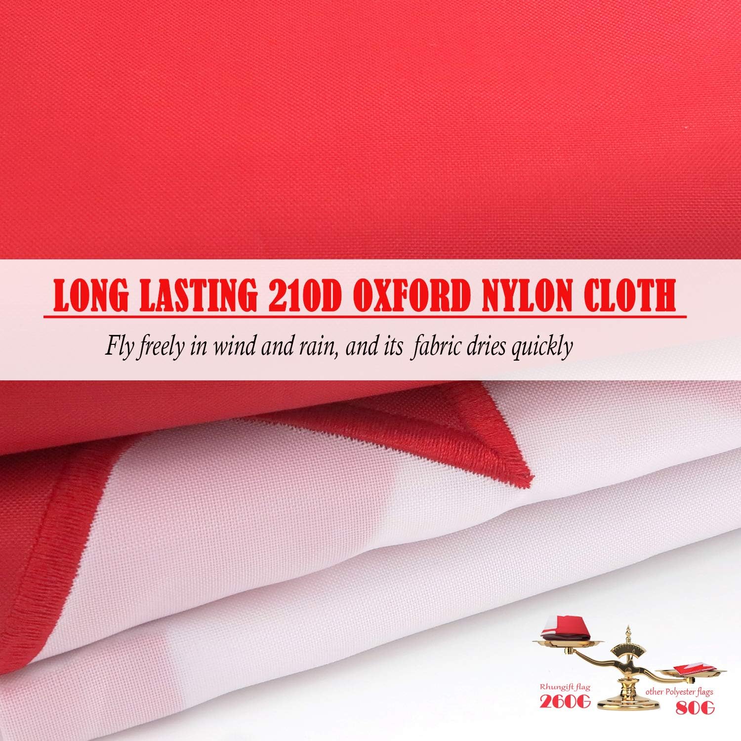 Premium 3X6 Ft Canada Flag Outdoor, Official Proportion1:2|36X72inch |Embroidered Maple Leaf Longest Lasting Oxford Nylon 210D- Canadian Flags, Quadruple Stitched Fly Ends Heavy Ca Flags