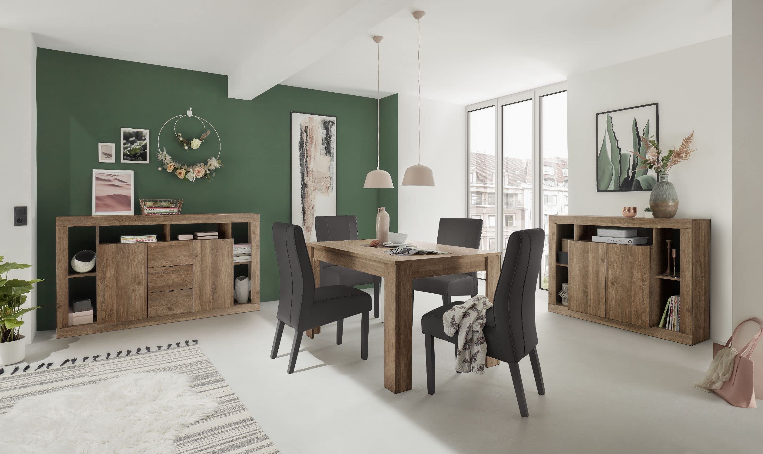Credenza A 2 Ante Made In Italy - Design Moderno, Melaminico, Montaggio Semplice