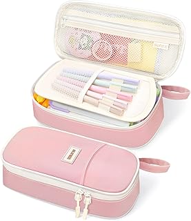 SUNEE Cute Pencil Case, Aesthetic Pen Pouch, Colored Large Pencil Bag with Zipper, Kawaii Stationery Storage and Organize...
