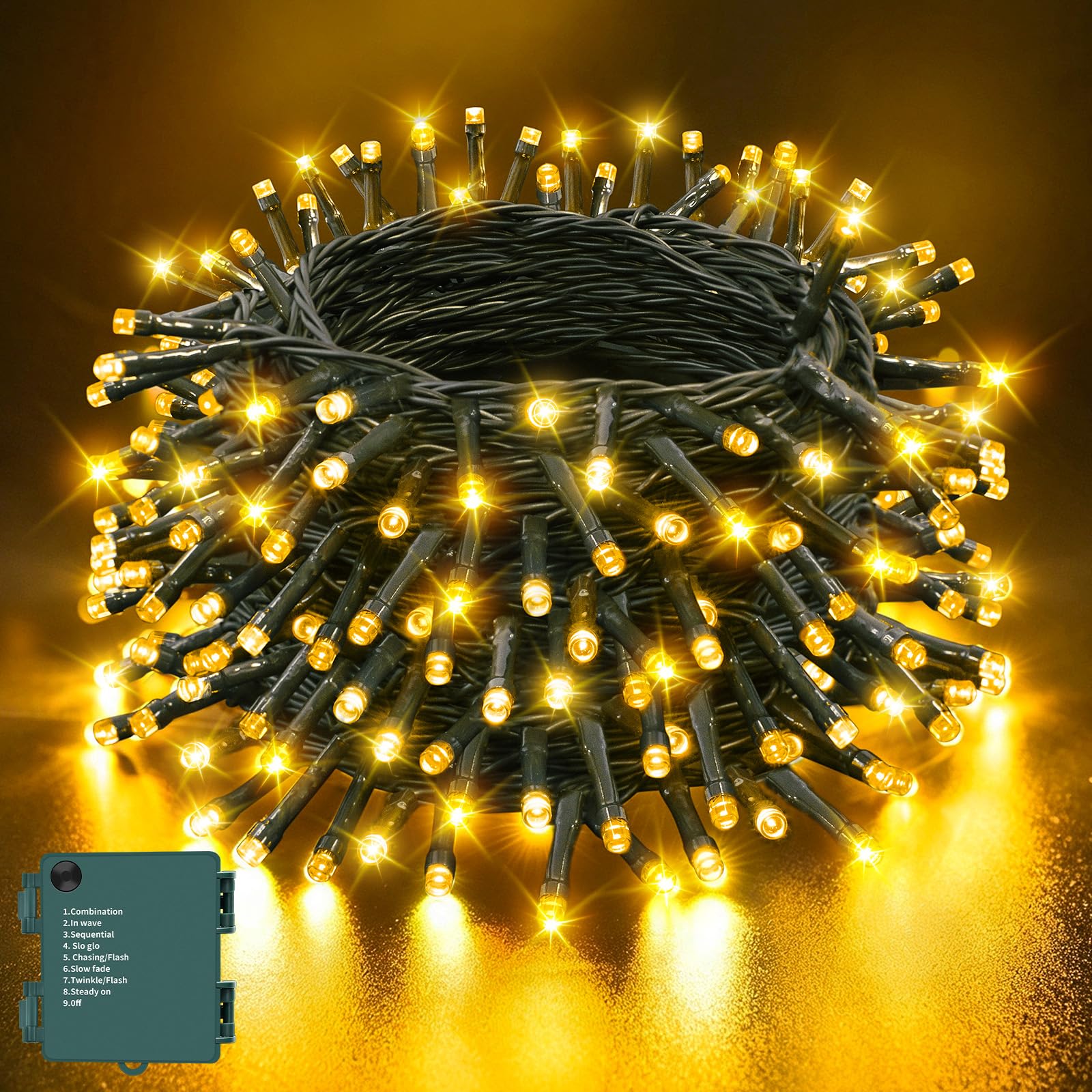 Joolivo Fairy Lights Battery Operated, 20M 200 LEDs Christmas String Lights