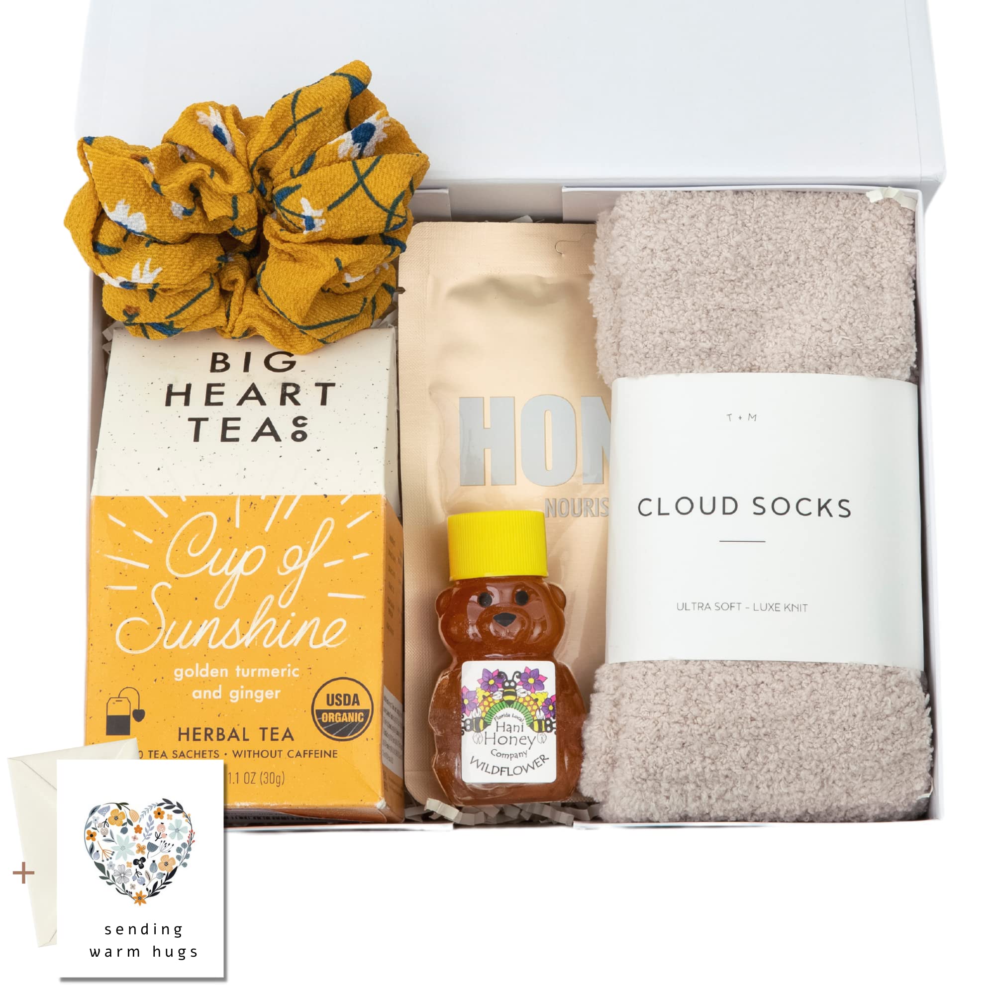 Unboxme Sending Sunshine Gift Box For Women, Care Package For Her, Thinking Of You, Sympathy, Birthday Gift, Cheer Up, Tea Care Package, Get Well Soon Gift (Warm Hugs Card)