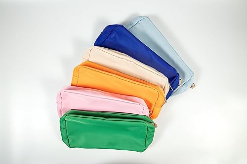 Miniatura 9 de Bolsa de maquillaje mediana, Azul (Dusty Blue), Moda, bolsa de cosméticos, neceser, simple, personalizable, bolsa de nylon, bolsa de maquillaje,