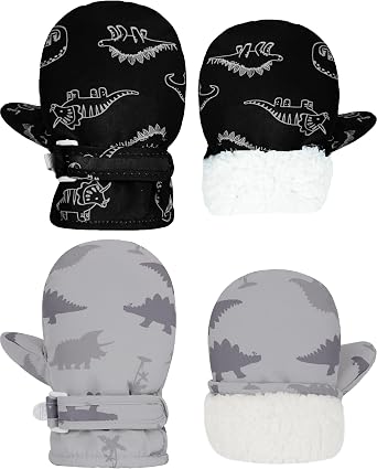 YMYDYFC Toddler Mittens 2 Pack Baby Waterproof Gloves Toddler Snow Gloves Kids Winter Mitten For Boy Girl Kids Ski Mitten