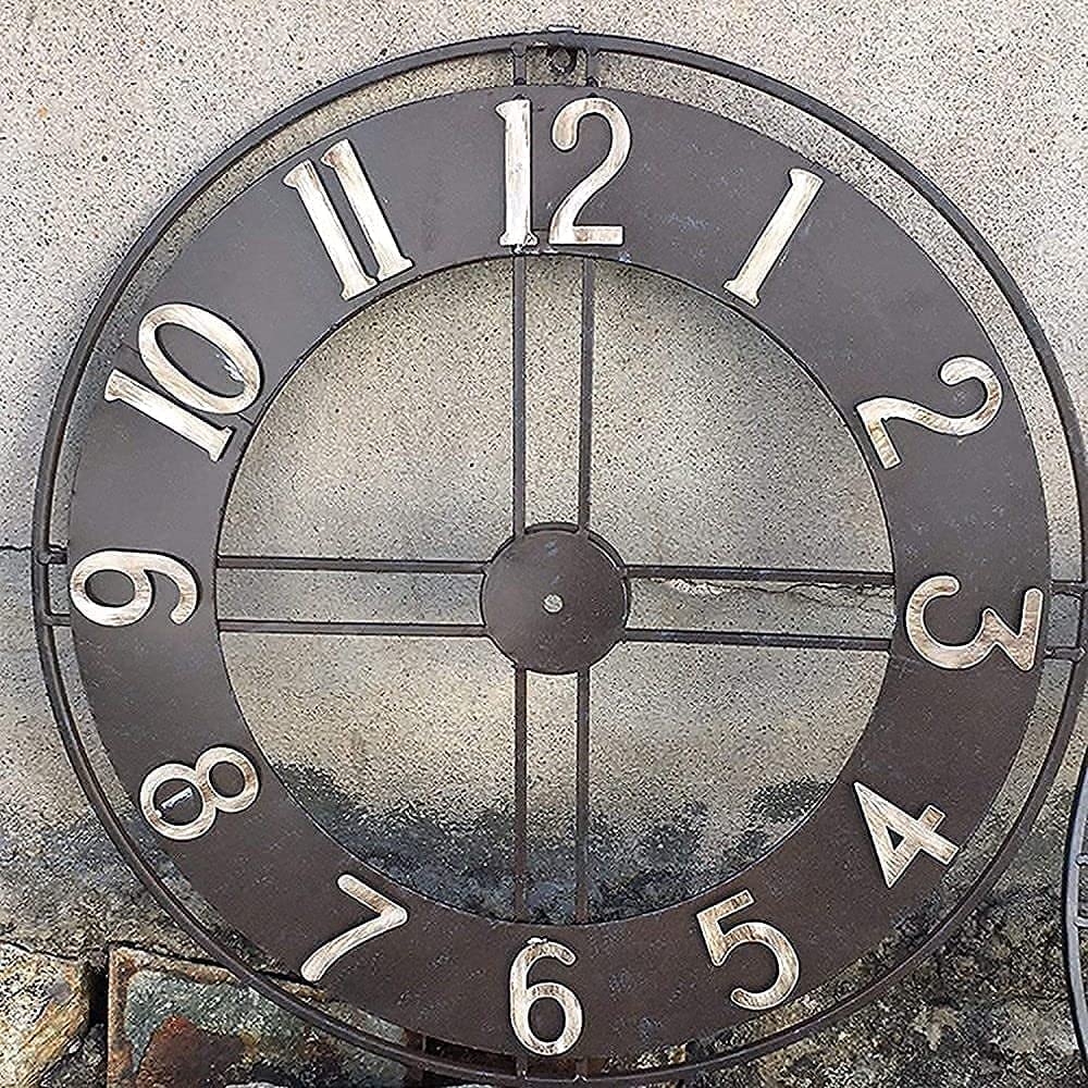 Wandklok Art Eenvoudige Klok Tuin Wandklok Grote Retro Romeinse Cijfers Tuin Klok Open Gezicht