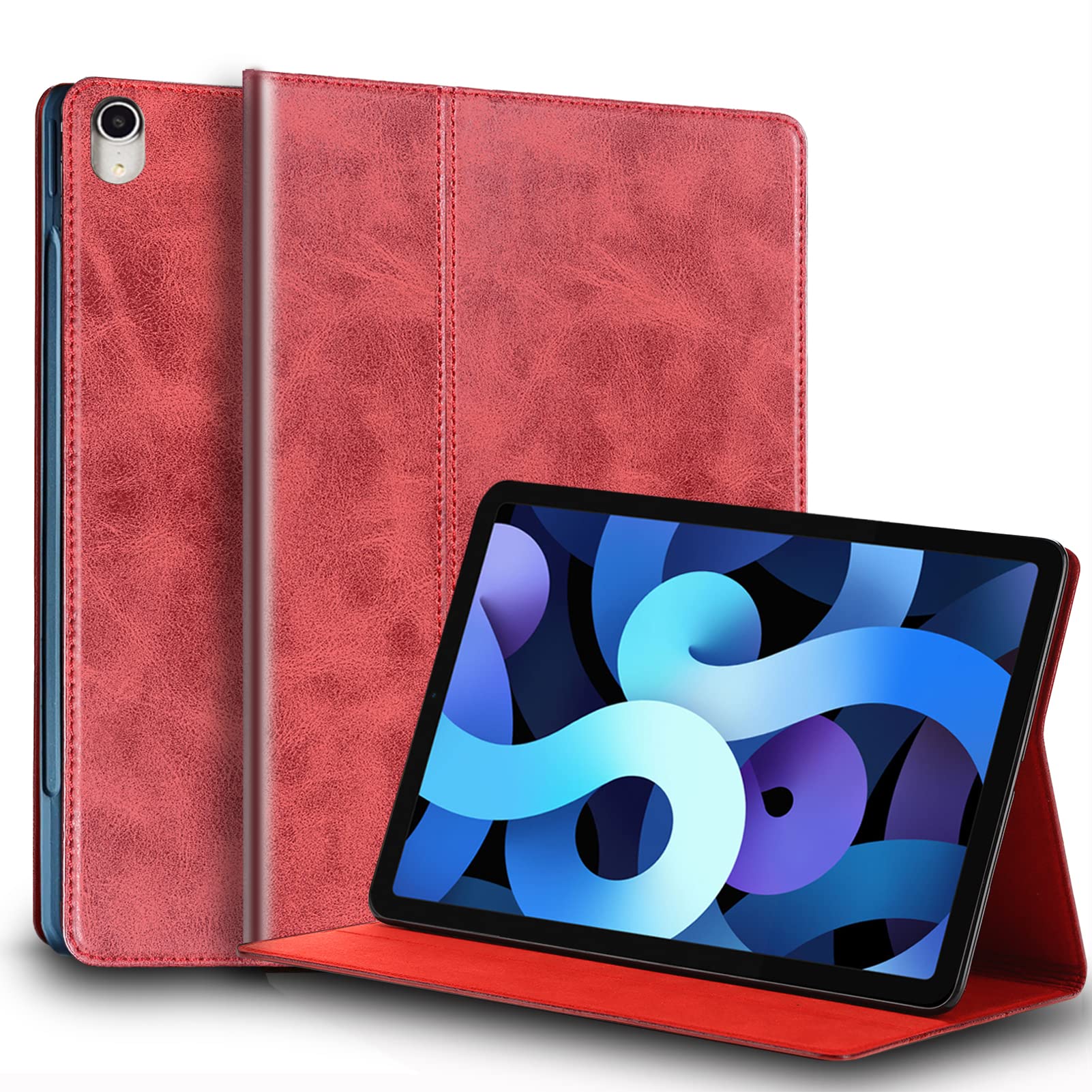 NANRUIL for Ipad Case Air 7th/6th Gen 11-inch M2/M3 2025/2024 and Ipad Air 5th/4th Gen 10.9-inch 2022/2020 Genuine Leather Cover Protective Shell,Auto