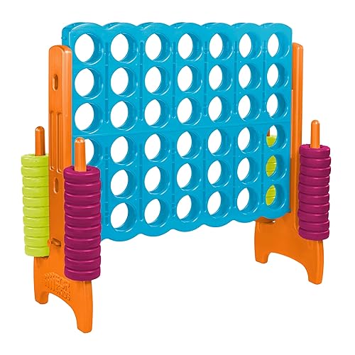 Miniatura 13 de ECR4Kids ELR-12507 - Juego Jumbo de 4 en fila, juego de patio trasero para niños, para interiores o exteriores, divertido juego para adultos