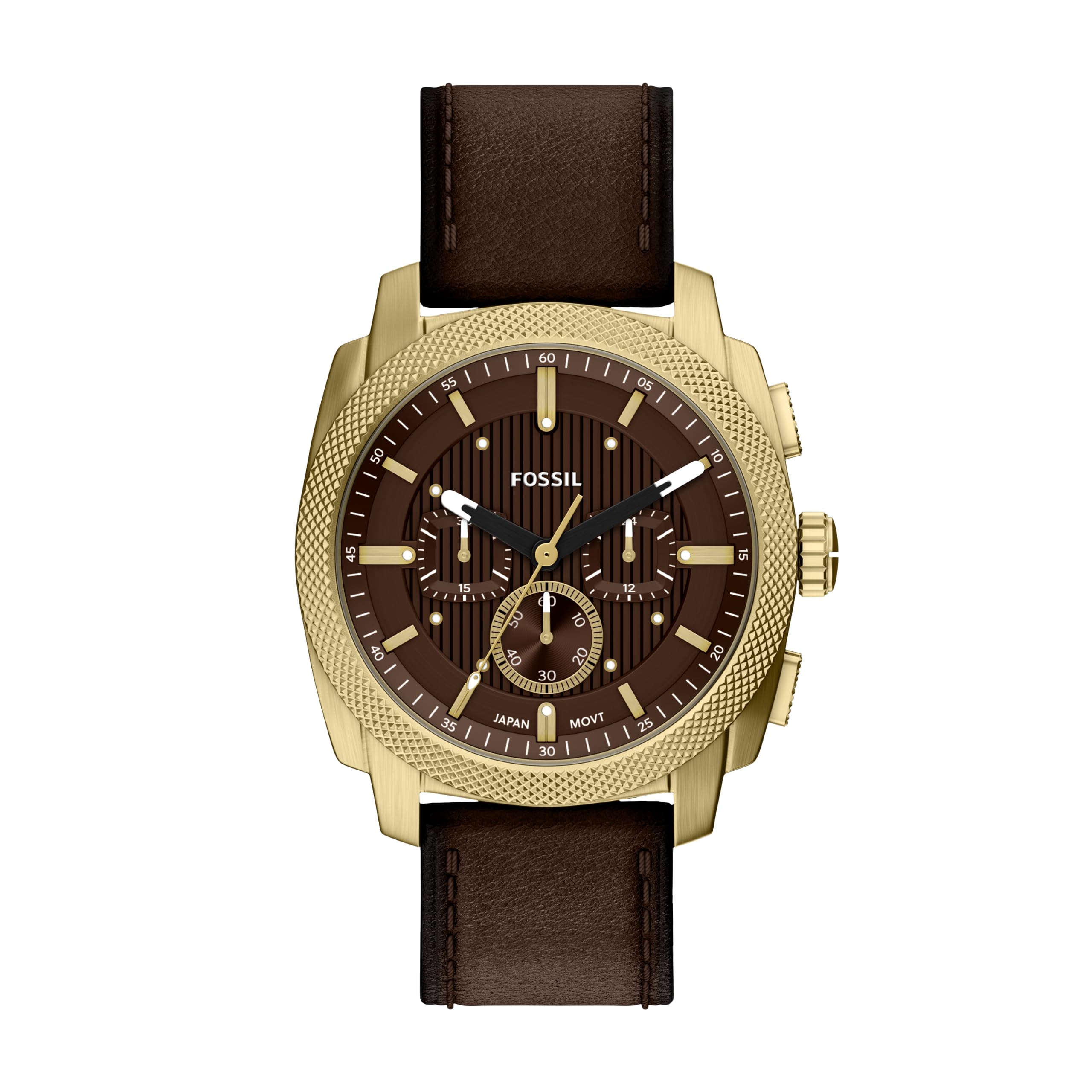 Fossil Machine Reloj para Hombre de Acero Inoxidable Color Dorado de 44MM, FS6188