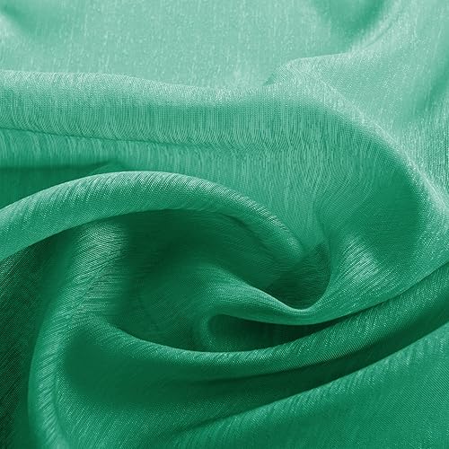 Miniatura 7 de KOUFALL Cortinas traslúcidas verdes de 84 pulgadas de largo para sala de estar, juego de 2 paneles de cortinas de Navidad con ojales para decoración