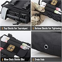 Vista 4 de LIVANS Molle Medical IFAK - Bolsa táctica de primeros auxilios, bolsa vacía IFAK para cinturón de servicio Micro IFAK, bolsa de cinturón mini EMT