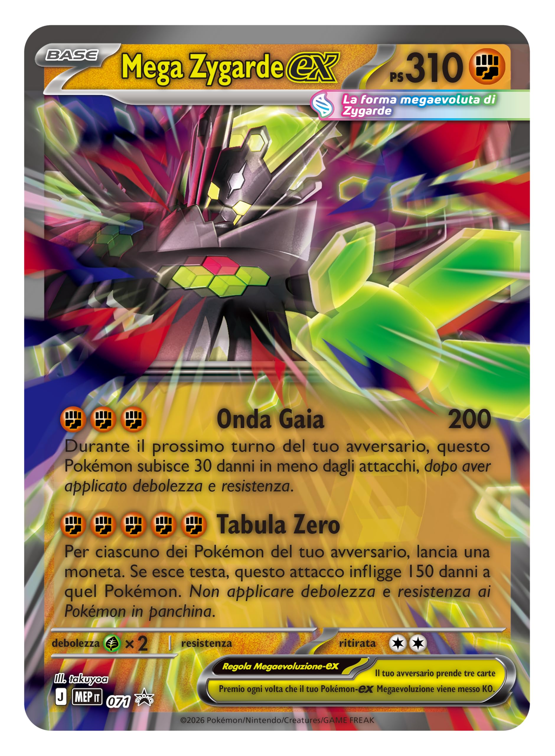 Pokémon: collezione premium Mega Zygarde-ex del GCC Pokémon (una carta promozionale, una carta lenticolare gigante, un adesivo e otto buste di espansione), Edizione in Italiano