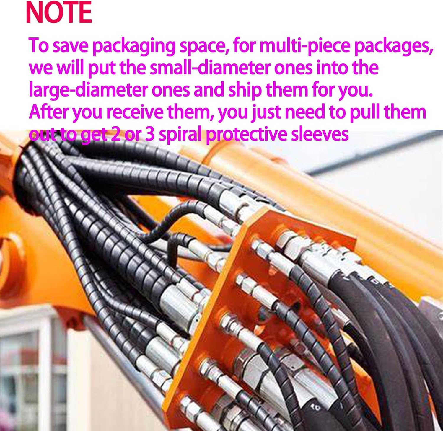 2Pcs Spiral Wrap Cable Protector 1.58in +2in OD x 10ft Pre-Cut Lengths Safe Hose Protector to Avoid Wear Extend Life for Hydraulic Pneumatic Hose