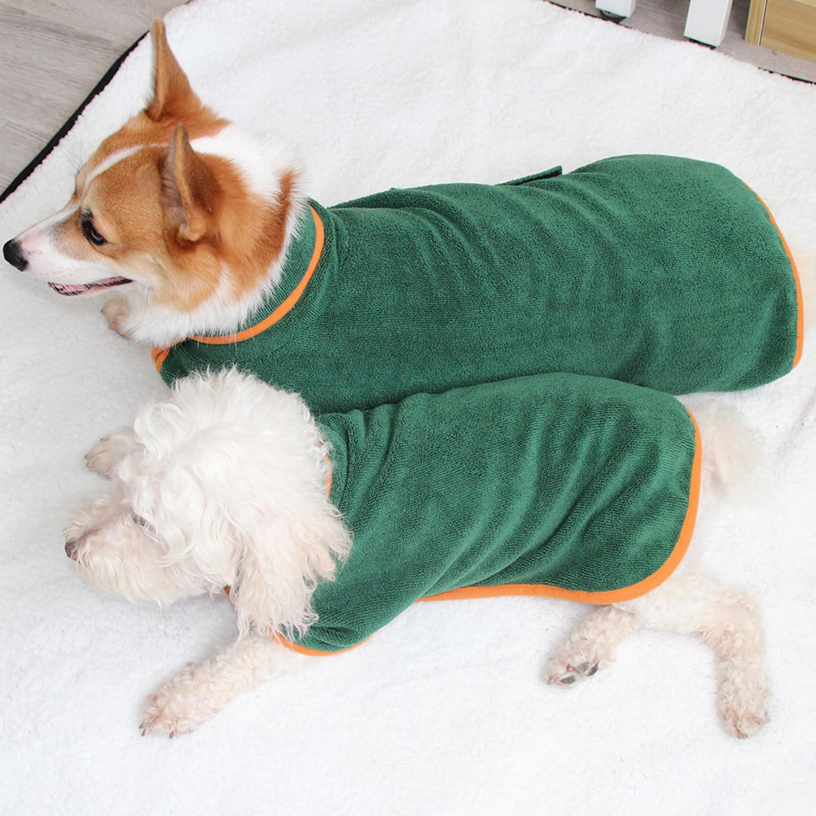 Hunde Bademantel Grosse Hunde, Hundebademantel, Super Saugfähige, Bademantel Hund Aus Mikrofaser, Schnell Trocknendes, Schützt Vor Kälte, Komfortabel Und Langlebig (Blue,XL(65-80))